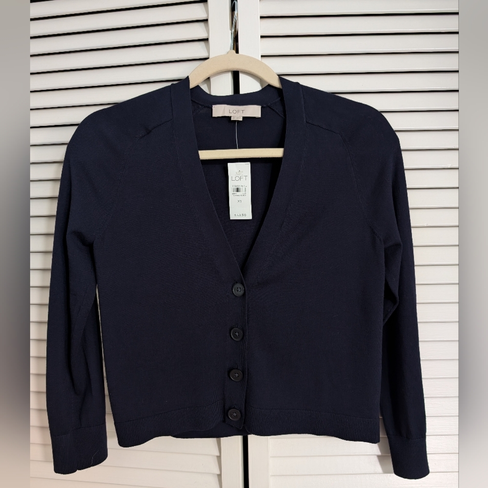 NWT Ann Taylor LOFT XS Navy Cardigan